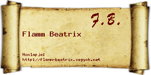 Flamm Beatrix névjegykártya