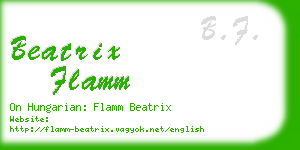 beatrix flamm business card